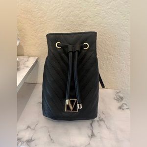 Victoria's Secret Black V-Quilt Leather Perfume Pouch
